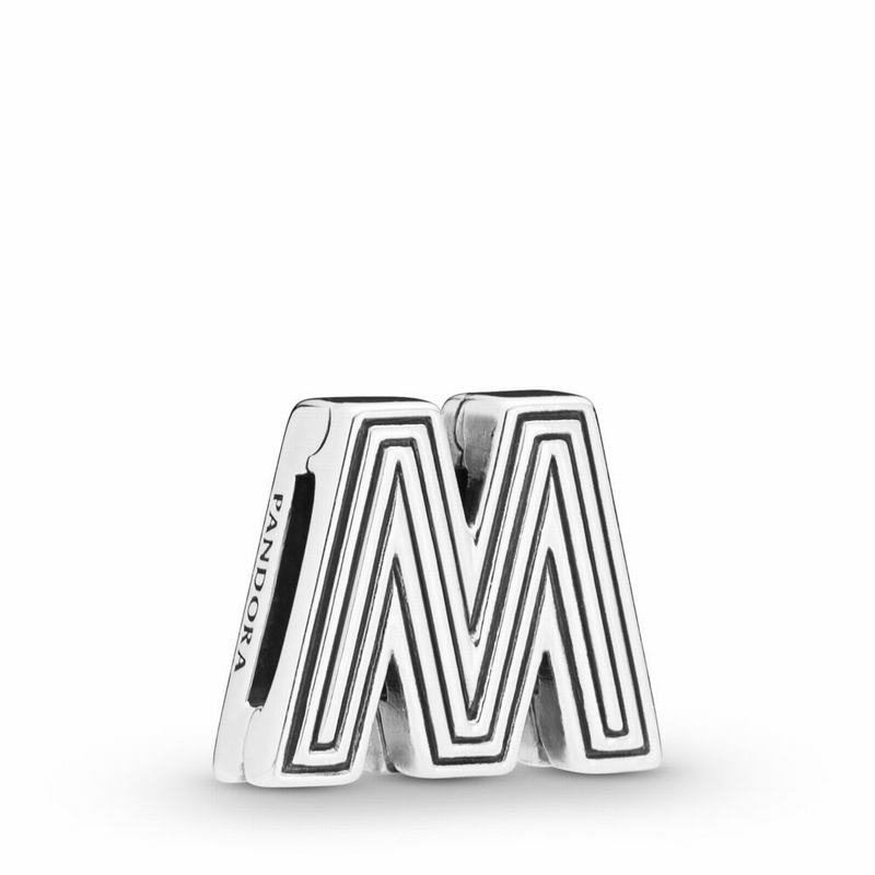 Pandora Australia Reflexions™ Letter M Clip Charm - Sterling Silver | OASZYX195